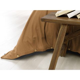 Housse De Couette Flanelle 140 X 200 Cm Candice Camel Marron