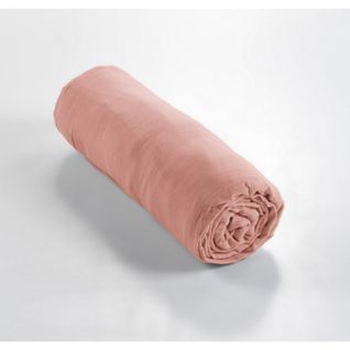 Drap Housse Gaze De Coton Luxe 140 X 190 Cm Gaïa Rose Pêche