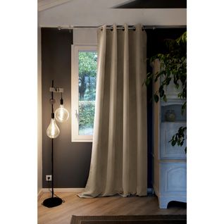 Rideau Occultant Isolant Phonique + Polaire 140 X 260 Cm Inuit Beige