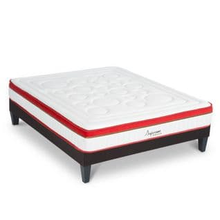 Matelas Suprême Mousse Haute Densité Accueil Mémoire De Forme Et Sommier Tissu Gris - 140 X 190 Cm