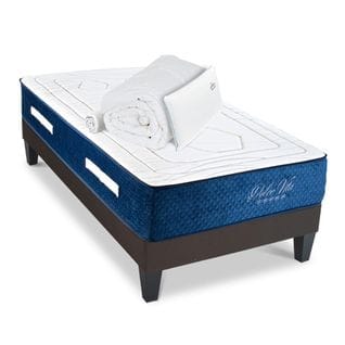 Ensemble Matelas Dolce Vita Ressorts Ensachés Accueil Mémoire + Sommier + Accessoires - 90 X 190 Cm