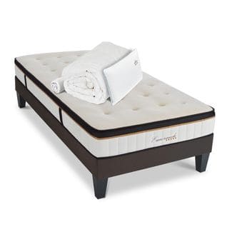 Matelas Emeraude Mousse Haute Densité Accueil Mémoire De Forme+ Sommier + Accessoires - 90 X190 Cm