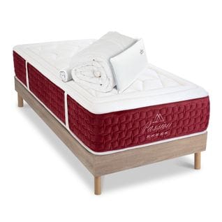 Ensemble Matelas Passion Ressorts Ensachés Accueil Mémoire + Sommier + Accessoires - 90 X 190 Cm