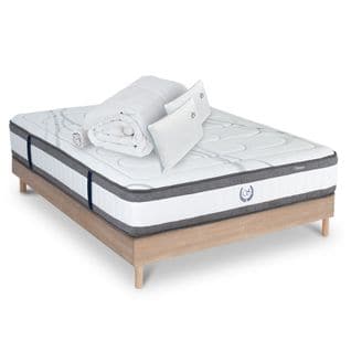 Ensemble Matelas Signature Ressorts Ensachés Accueil Mémoire + Sommier + Accessoires - 160 X 200