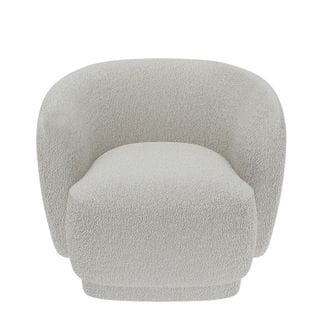 Victoria - Fauteuil Bouclette Couleur Gris-crème