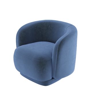 Victoria - Fauteuil En Velours Bleu Marine