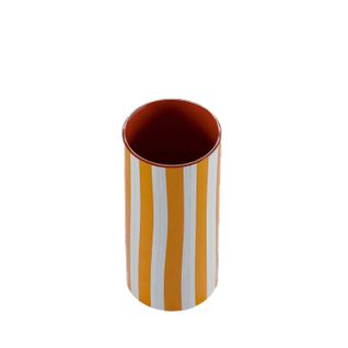 Orlando Medium - Vase Cylindrique à Rayures Orange,   Modèle Medium