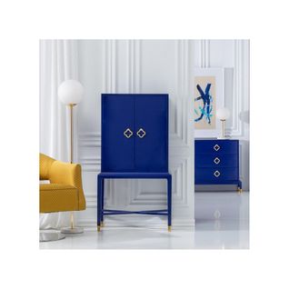 Armoire De Salon 2 Portes Bleu Électrique - Nuita