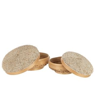 Set De 2 Boites Elia En Bambou Naturel - L 30 X L 30 X H 19 Cm