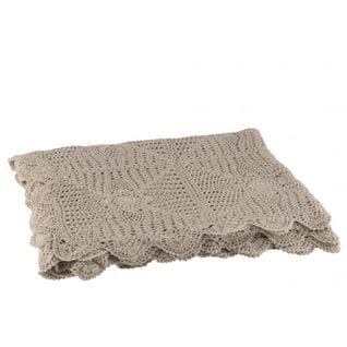 Nappe Mia Dentelles Coton Taupe - L 130 X L 180 X H 0 Cm