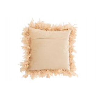 Coussin Plumes Polyester Rose/beige - L 45 X L 45 X H 13 Cm