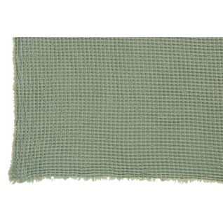 Plaid Gaufre Coton Vert Clair - L 179 X L 50 X H 1 Cm