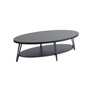 Table Basse Ovale Acier/céramique Noir Mat - Minaj