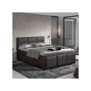 Lit Coffre Boxspring 140x200 Tissu Noir - Kincs