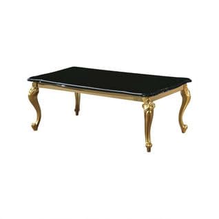 Table Basse Laque Noir Brillant / Or - Seborga - L 120 X L 68 X H 43 Cm