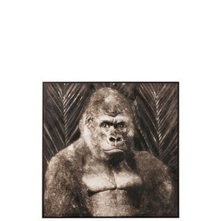 Peinture Gorille Canevas/bois Marron Fonce - L 102,5 X L 4,5 X H 102,5 Cm