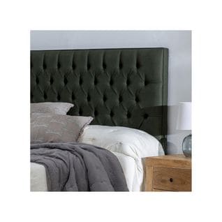 Tête De Lit Tapissée 185 Cm Bois/tissu Vert Foncé - Pinada