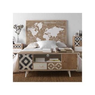 Tête De Lit Mappemonde 145 Cm Bois/blanc - Amber