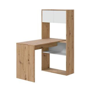 Bureau Modulable Avec Étagères Blanc/chêne - Aiki