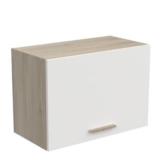 Dessus De Hotte 60 Cm 1 Abattant Blanc/chêne - Abinci - L 60 X L 30 X H 42 Cm