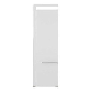 Armoire 2 Portes Blanc Brillant À Led - Kiele - L 60 X L 39 X H 195.5 Cm