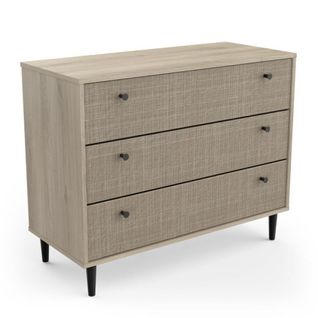 Commode 3 Tiroirs Chêne Clair - Gonsai - L 90.5 X L 39.5 X H 72.5 Cm