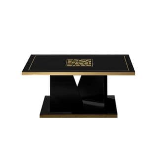 Table Basse Noir Brillant/or - Nahesa - L 110 X L 60 X H 44 Cm