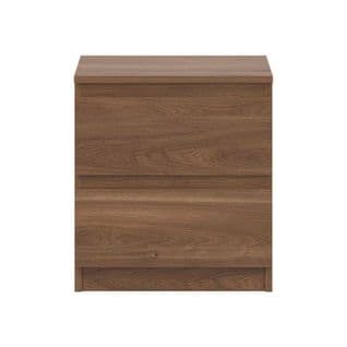 Table De Chevet 2 Tiroirs Bois Marron - Qiz - L 45,5 X L 35 X H 50 Cm