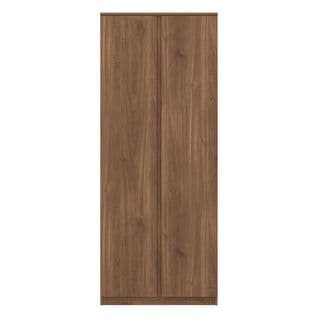 Armoire 2 Portes Battantes Bois Marron - Qiz - L 78 X L 52 X H 194 Cm