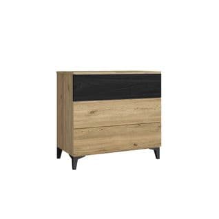 Commode 3 Tiroirs Bois/noir - Titan