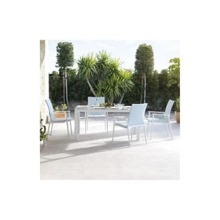 Table De Repas De Jardin Aluminium/céramique Blanc - Tias