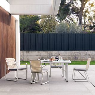 Table De Repas De Jardin Aluminium Blanc - Arrecife