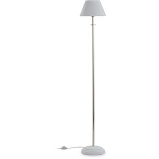 Lampadaire Avec Abat-jour 25x20x153 Métal Blanc/nickel