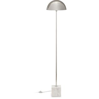 Lampadaire 30x15x150 Marbre Blanc/métal Nickel