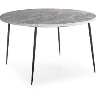 Table 125x125x75 Marbre Gris/métal Noir