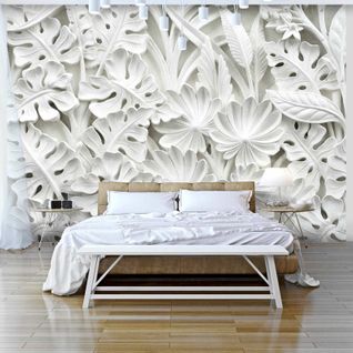 Papier Peint Adhésif Jardin Blanc D'albâtre 392 X 280 Cm Blanc