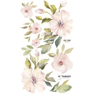 Sticker Fleurs Aquarelles Rosées Pour Décoration Murale 100 X 150 Cm Rose