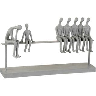 Sculpture Personnages Gris Pierre 40x10,5x23cm