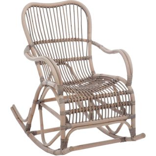 Fauteuil Rockingchair Gris Rotin 98x55,5x93,5cm