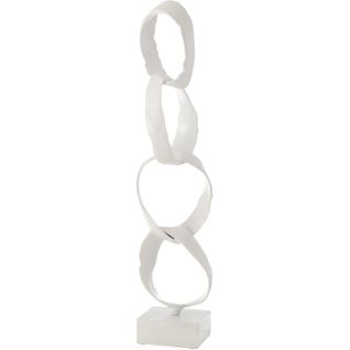 Sculpture Blanc Aluminium 18x14x66cm