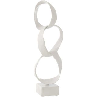 Sculpture Blanc Aluminium 16x16x51cm