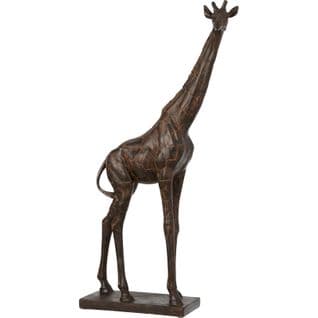 Statue Girafe Marron Résine 33x15x73cm