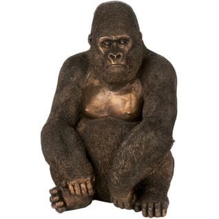 Sculpture Gorille Marron Résine 27x22x37cm