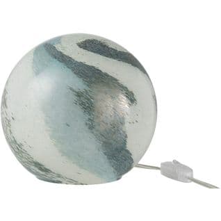 Lampe Boule Bleu Verre 20x20x18cm