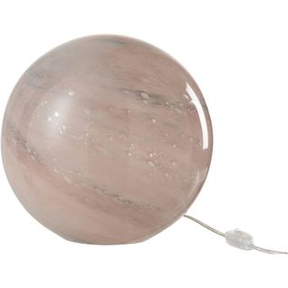 Lampe Boule Rose Verre 30x30x30cm