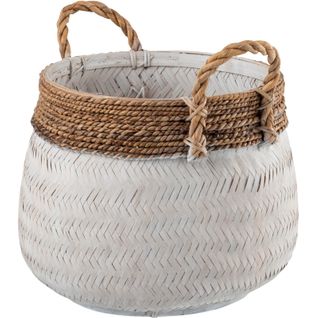 Panier Blanc Bambou 49x47x39cm