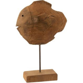 Sculpture Poisson Bois Clair Bois 25x8x37cm