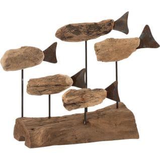 Sculpture Poisson Bois Clair Bois 25x10x22cm