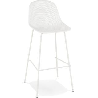 Tabouret Bar Extérieur Polymère Blanc 48x49x106cm