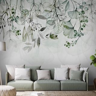 Papier Peint Foggy Nature Vert 200 X 140 Cm Vert